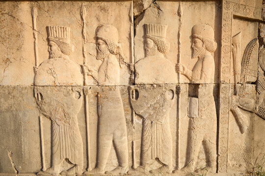 Ancient persian relief in Persepolis, Iran