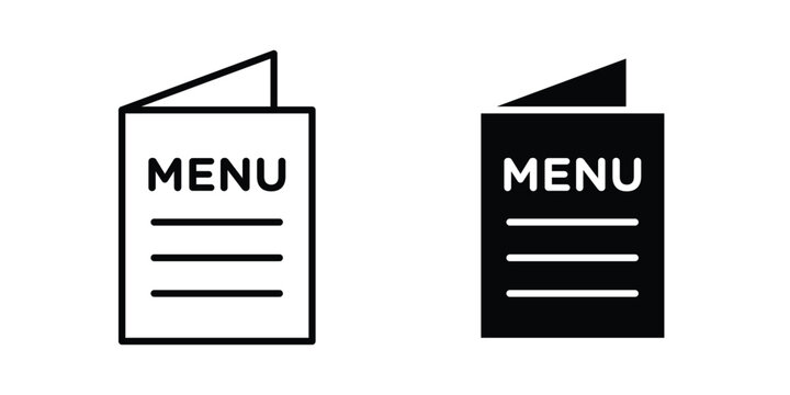Menu icon clip art collection. Editable stroke icons