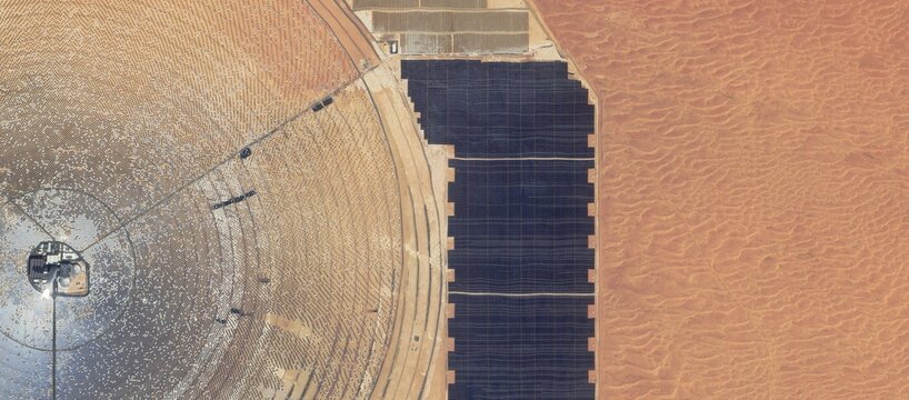 Mohammed bin Rashid Al Maktoum Solar Park Dubai UAE Satellite View