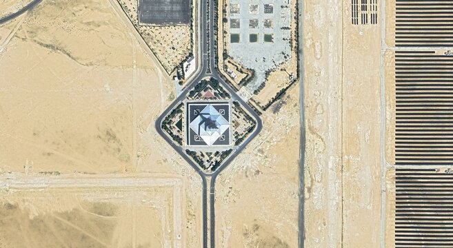Mohammed bin Rashid Al Maktoum Solar Park Dubai UAE Satellite View