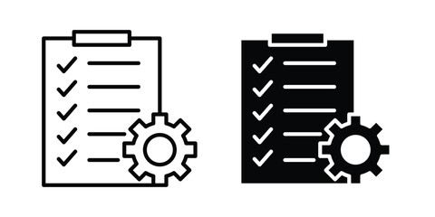 Fototapeta premium Project management icon clip art collection. Editable stroke icons