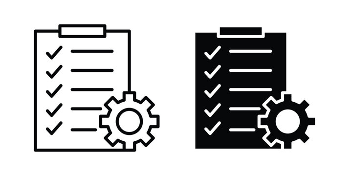 Project management icon clip art collection. Editable stroke icons