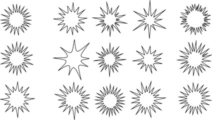 Obraz premium Abstract black and white starbursts a collection of radial designs