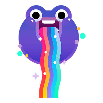 blue fish with heart sticker on white background