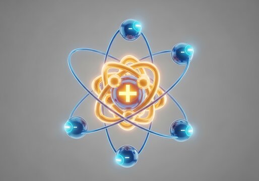 3d illustration of a scientific atomic structure model