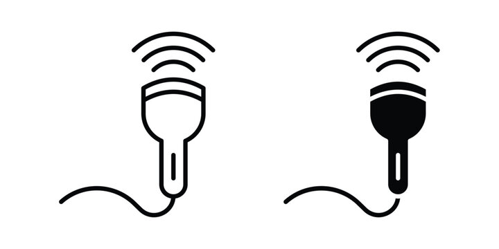 Ultrasound icon clip art collection. Editable stroke icons