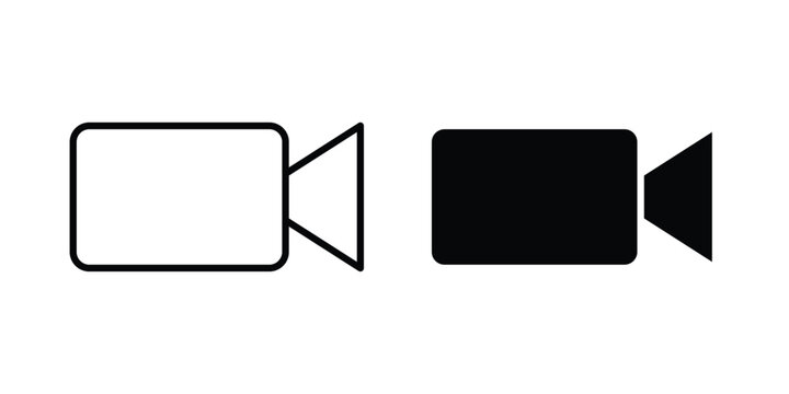 Video call icon clip art collection. Editable stroke icons