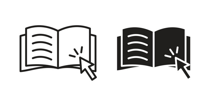 E-book icon for mobile application, button and website design.