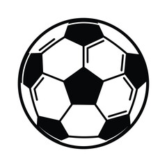 Fototapeta premium A simple black and white illustration depicts a classic soccer ball with pentagonal and hexagonal panels high quality professional detailed modern