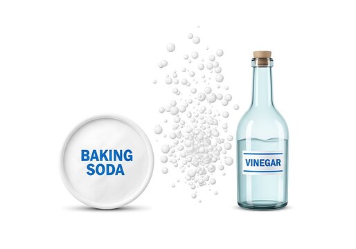 Baking Soda and Vinegar Chemical Reaction Illustration