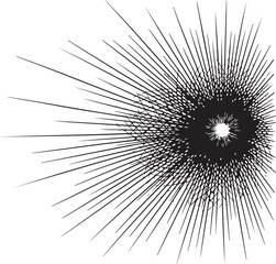Obraz premium Explosive radial lines emanating from a central point with intricate patterns hand drawing illustration vector