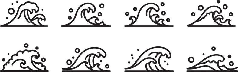 A collection of simple line drawings of a snail with varying patterns and poses Vector © Runa