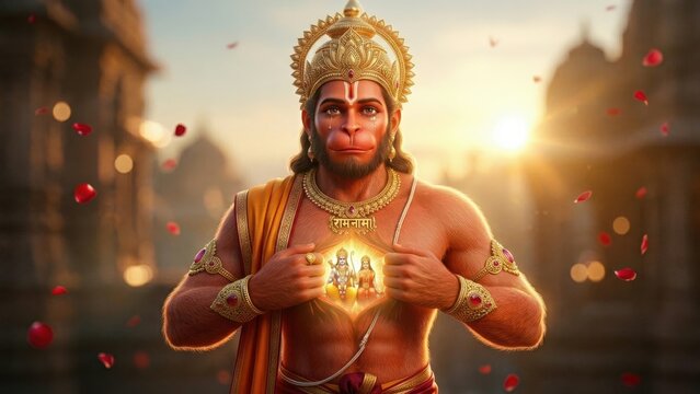 Hanuman Ji revealing Ram Sita heart devotion.