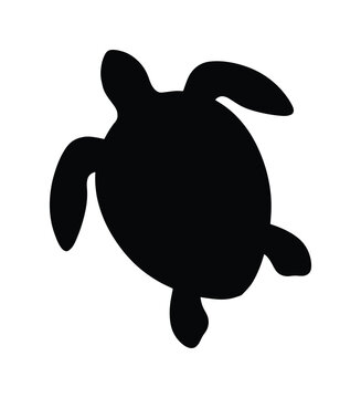 ウミガメのシルエット、黒いシンプルな亀のベクターイラスト、海洋生物のミニマルなアイコンデザイン、水生動物のシンボルマーク、自然保護やエコフレンドリーなプロジェクトに最適なグラフィック素材