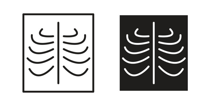 X ray icon in black stroke eps vector graphic