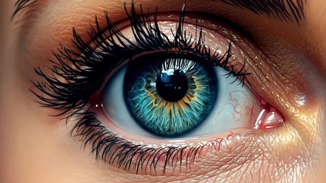 Watch the eye expressions change in four frames with close-up shots of different eye features