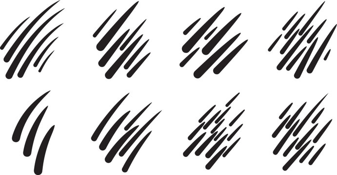 Line art representation of various types of sword blades in profile view Vector