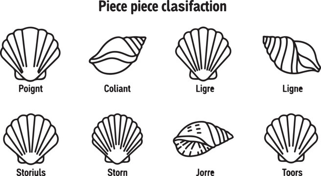 Illustration of various types of bread shapes and their classifications Vector