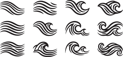 Fototapeta premium Elegant black feather illustrations in various styles and arrangements Vector