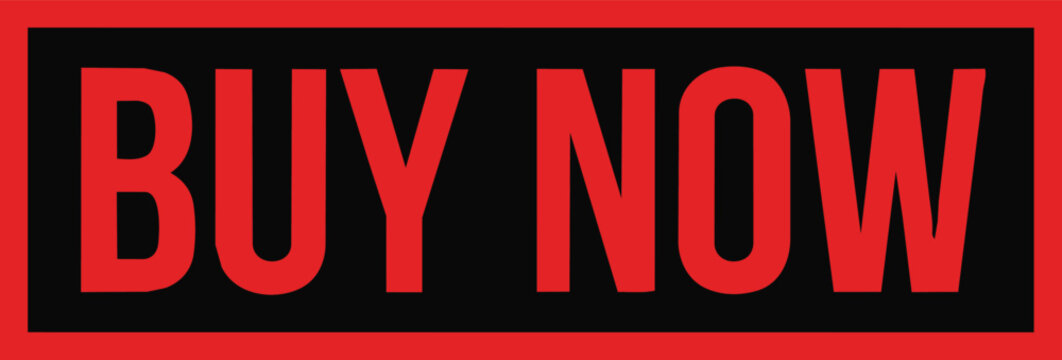 Buy now rectangular button in red and black with white text