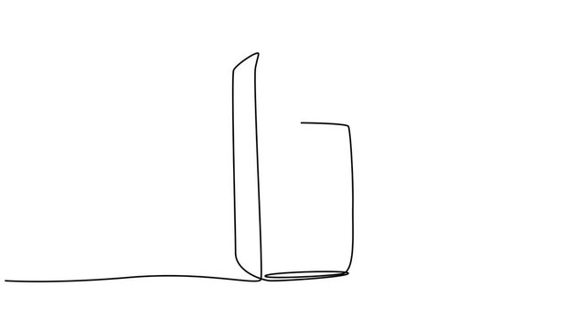 Continuous line drawing, minimalist fridge, simple appliance, vector illustration