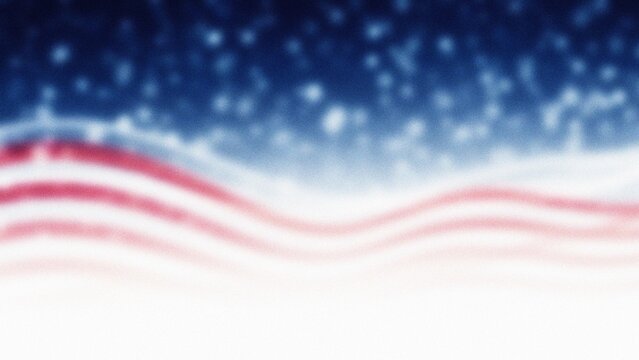 Abstract American Flag Waves with Snowflakes for a Memorial Day Background