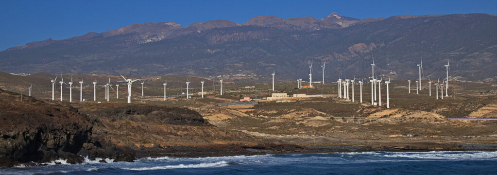 Wind wheels at Punta de Abona on Tenerife, Canary, Canary Islands, Spain, Europe
