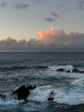 Walking on the coast in Buenavista del Norte at sunset