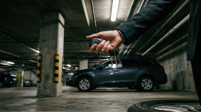 Businesswoman'S Hand Firmly Grips Car Keys, Ready For The Drive Ahead.