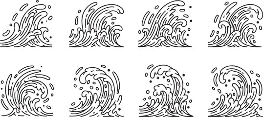 Obraz premium Intricate black and white line drawings of abstract swirl patterns Vector