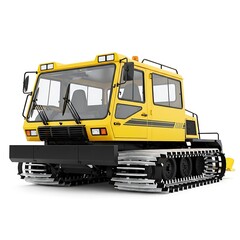 Obraz premium A yellow snowcat with large windows and a black undercarriage