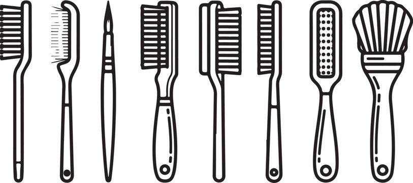 Various types of screwdrivers laid out on a white background Vector