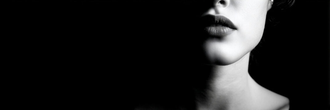 high-contrast black and white abstract abyss with negative space, low-key monochrome void composition with dramatic empty space, minimal fine art black and white photography with deep shadow 