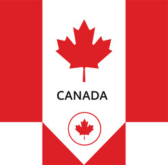 Obraz premium Canada flag vector set, red maple leaf national symbol, Canadian patriotic graphic elements for travel and tourism marketing
