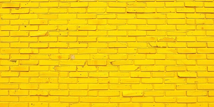 Vibrant yellow brick wall, abstract seamless texture,  digital,  decor