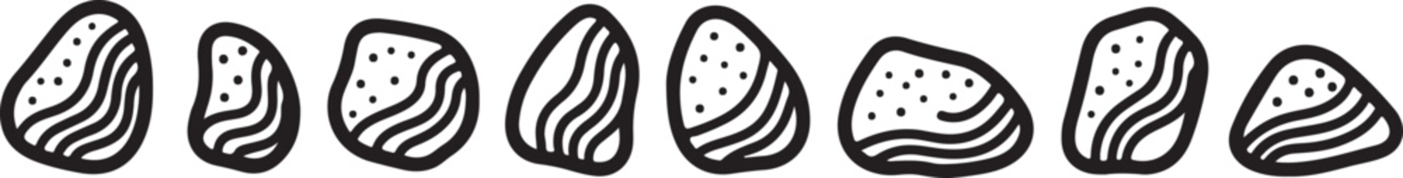A collection of stylized sneakers in a row with unique designs and details Vector