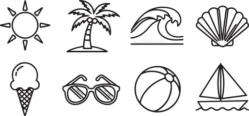 A collection of eight different shell and skull illustrations with varying shapes Vector © Runa