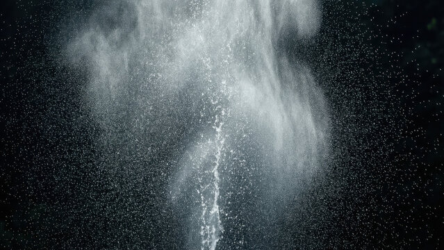 transparent background, water spray mist particles, light diffusion