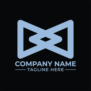 A blue logo on a black background with a company name and tagline