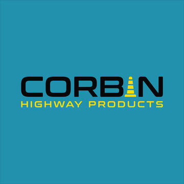 Corbin highway products logo on blue background