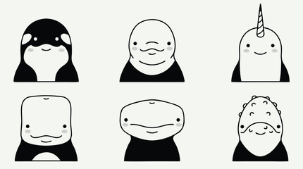 Cute Cartoon Sea Creatures Collection 1. © Anggur