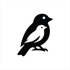 Fototapeta premium PrintMinimalist Bird Silhouette with Nested Bird Shape Logo Design