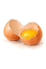 Lamas personalizadas para cocina con tu foto Cracked Raw Egg with Yolk in Shell Isolated on White Background