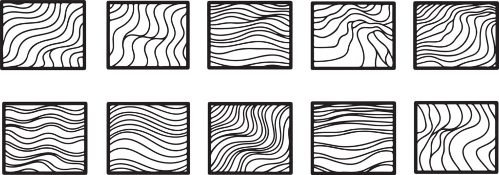 Abstract linear art with flowing curves and geometric patterns Vector