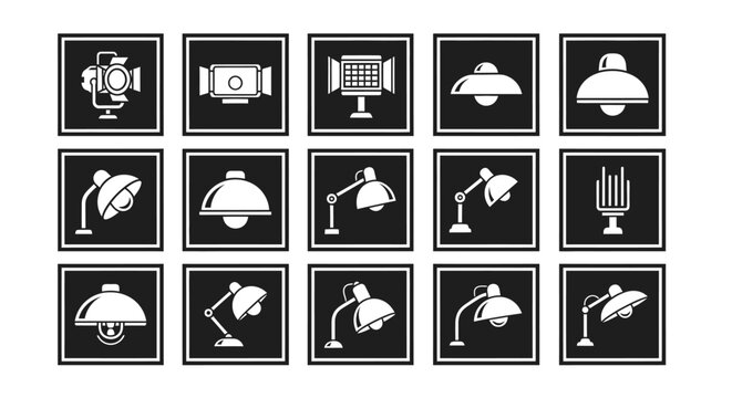 Collection of various desk lamps.