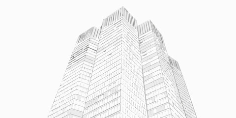 A striking upward angled view of a modern glass skyscraper architecture © Sourav