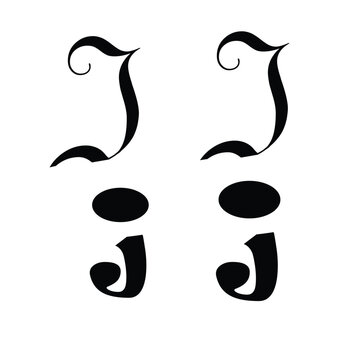 J shape text h j black shi