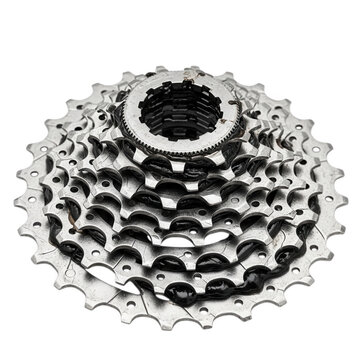 High-detail metallic bicycle cassette sprocket gear isolated on transparent background