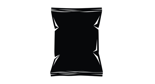 Black snack bag illustration a stark minimalist design silhouette