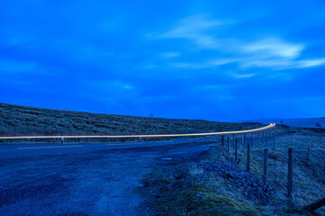 Fototapeta premium Light trail through the lake district